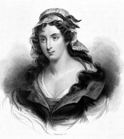 Portrett av Charlotte Corday (1768 - 1793) - i "" Revolution francaise"" av Thiers. 1800-tallet av French School