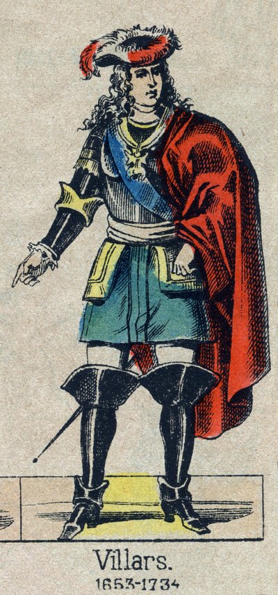 Portrett av Claude Louis Hector de Villars (1653-1734), marechal av Frankrike. Bilde av Epinal fra slutten av 1800-tallet. av French School