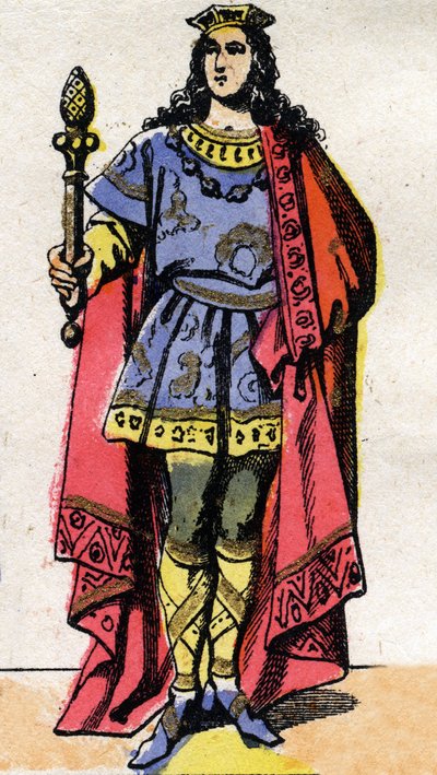 Portrait of Clotaire (Clothaire) III, King of the Francs (652-673). av French School