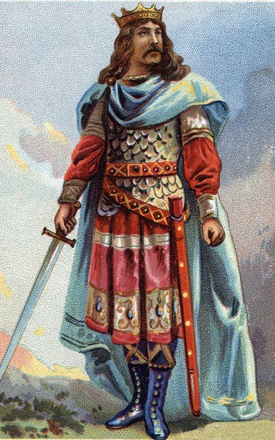 Portrait of Clotaire (Clothaire) IV, king of the Francs from 716 to 718. Chromolithography around 1890. av French School