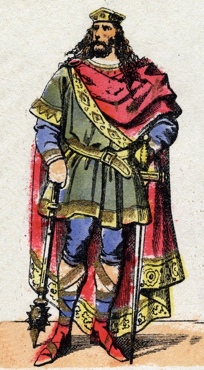 Portrett av Clovis I (v. 466 - 511), kongen av frankerne. av French School