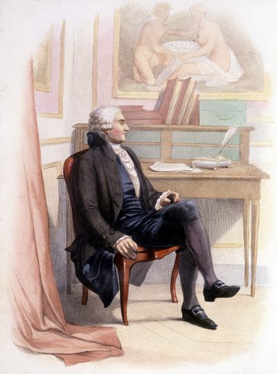 Portrett av Condorcet - i "" Le Plutarch Français"". av French School