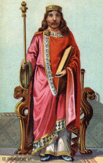 Portrait of Dagobert, king of the Francs from 628 to 638. av French School