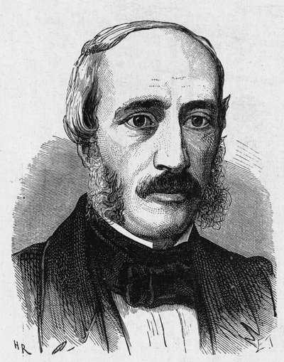 Portrait of Edmond Becquerel (1820 - 1891), French physicist - in “Album de la Science; illustrious scientists; Grandes discoveries””” 1896. av French School