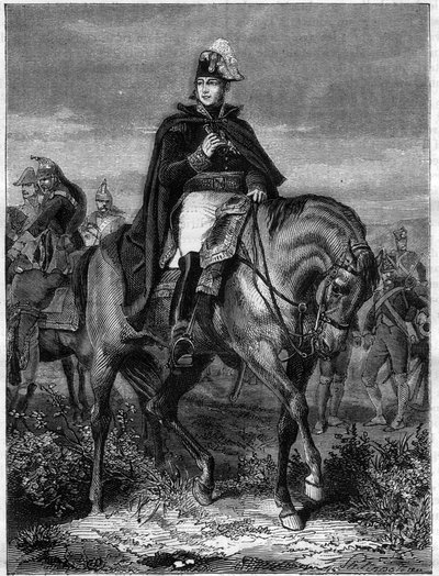 Portrett av Edouard Adolphe Casimir Joseph Mortier, hertug av Treviso (1768-1835), marskalk av Frankrike - i "History of the empire following the history of the consulat" av Adolphe Thiers - 1879 - privat samling av French School