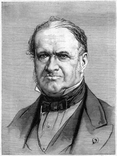 Portrett av Elie de Beaumont (1798-1874), fransk geolog. Gravering i "" Le Monde Illustré"" nr. 912 av 3. oktober av French School