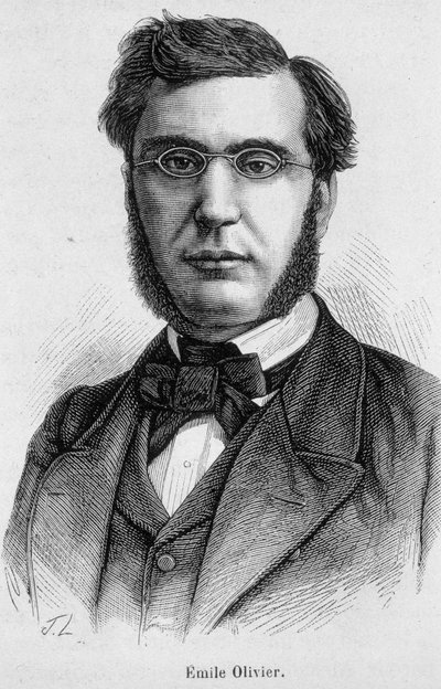 Portrett av Emile Ollivier (eller Olivier), fransk politiker (1825 -1913) - i "" L