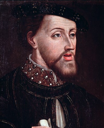 Portrett av keiser Charles V (1500-1558) Detalj Anonymt maleri av den franske skolen Chantilly-museet Conde fra 1500-tallet av French School