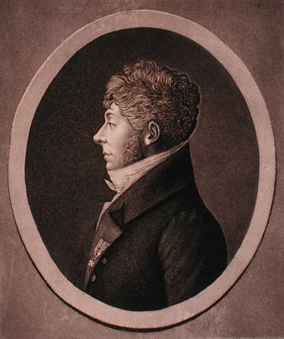 Portrett av Etienne-Nicolas Mehul (1763-1817) gravert av Edme Quenedey (1756-1830) (gravering) av French School