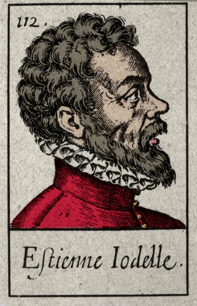 Portrett av Etienne Jodelle (1532-1573), fransk poetmedlem av Pleiade-bevegelsen. Gravering av 1800-tallet. av French School