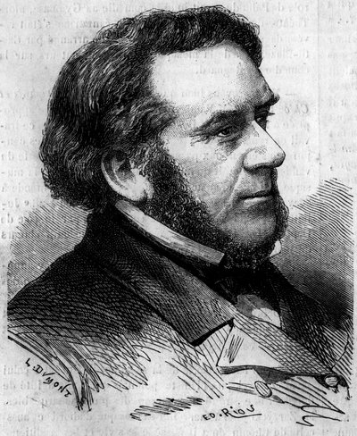 Portrett av Eugene Bethmont (1804-1860), fransk advokat og politiker, tidligere justisminister. Gravering i "" Le Monde Illustré"" nr. 156 av 7. april 1860. av French School