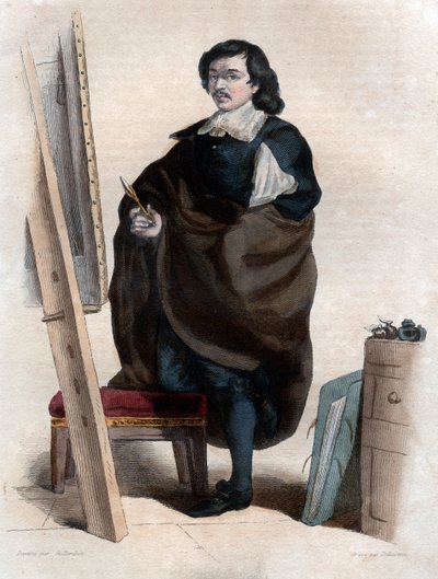 Portrett av Eustache Le Sueur eller Lesueur (1617-1655), fransk maler. av French School