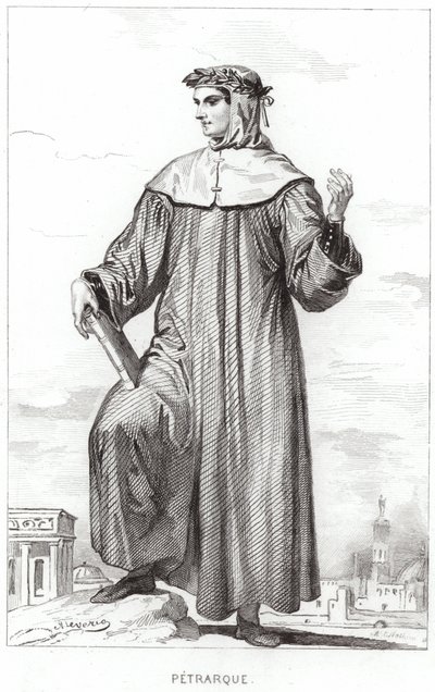 Portrett av Francesco Petrarch av French School