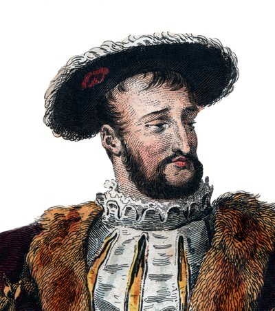 Portrett av Frans I av Frankrike (1494-1537), konge av Frankrike. av French School