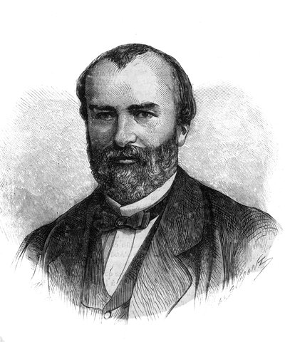 Portrett av Francois-Saturnin-Leonide Babaud-Laribiere (Francois Saturnin Leonide Babaud Laribiere) (1819-1873) Fransk politiker og frimacon - Gravering av 1870 av French School