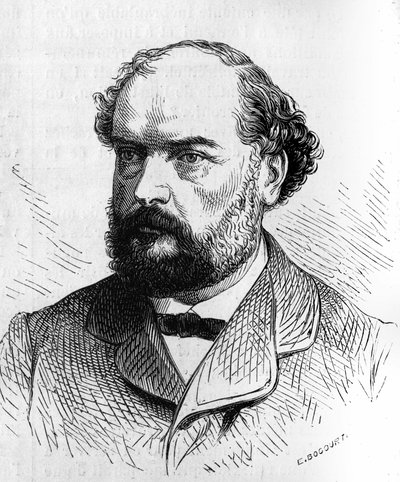 Portrett av Francois Desire Bancel (1822-1871), fransk politiker. Gravering i "" Den illustrerte verden"" nr. 634 av 5. juni av French School