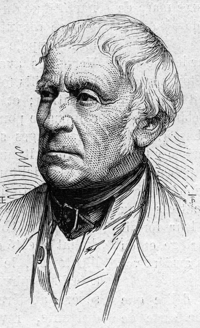 Portrett av Francois Guizot (1787–1874), fransk politiker, historiker og akademiker. Gravering i "" Le Monde Illustré"" nr. 883 av 14. mars 1874. av French School
