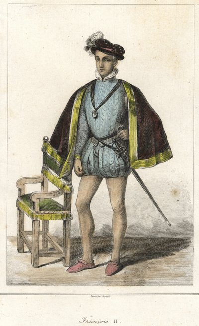 Portrett av Francois II (1544 - 1560), konge av Frankrike. av French School