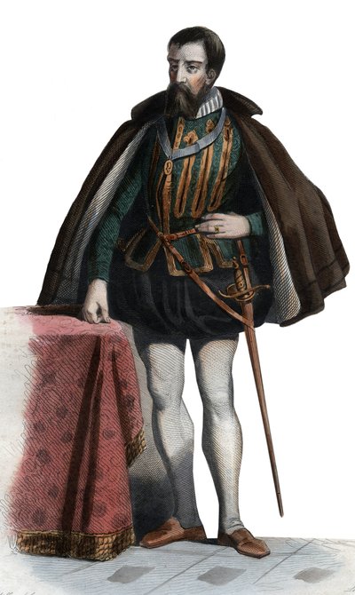 Portrett av Francois I de Lorraine (1519-1563), hertug av Guise, hertug av Aumale, fransk soldat og politiker. av French School