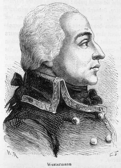 Portrett av Francois Joseph Westermann, general francais (1751-1794) - i "" L'Histoire de France "" av Henri Martin av French School