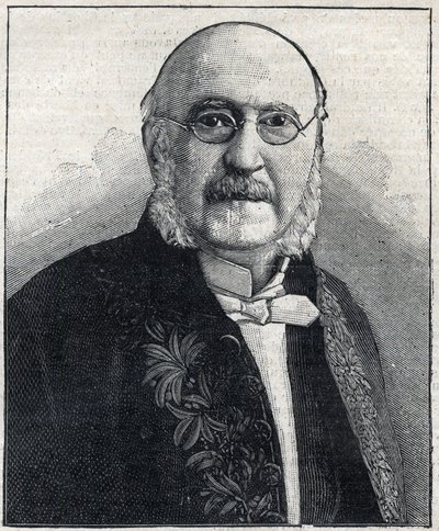 Portrait of Francois Jules Suisse dit Jules Simon (1814-1896), French philosopher and statesman, in " Le Petit Parisien”” av French School