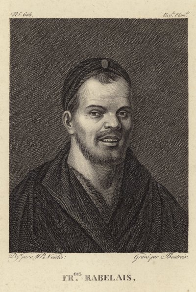 Portrett av Francois Rabelais av French School