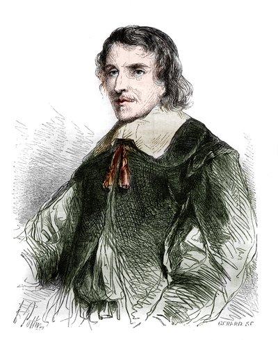 Portrait of Francois de La Mothe Le Vayer (La-Mothe-Le-Vayer) (1585-1672), French philosopher. Engraving from 1858. av French School