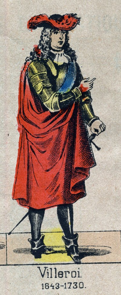 Portrett av Francois de Neufville, hertugen av Villeroi, Marechal av Frankrike (1644-1730). Bilde av Epinal fra slutten av 1800-tallet. av French School