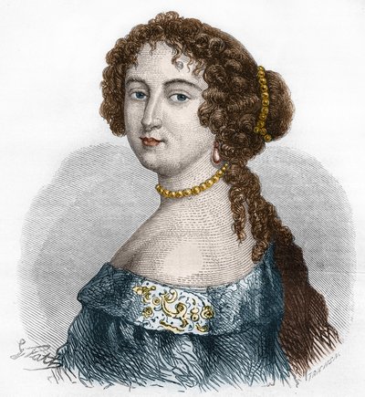Portrait of Francoise Athenais (Francoise-Athenais) by Rochechouart Mortemart, Marquise de Montespan (or Madame de Montespan) (1640-1707). Engraving from 1879. av French School