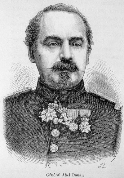 Portrett av general Abel Douai- i "" L'Histoire de France "" av Henri Martin av French School