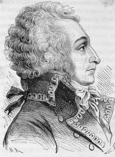 Portrett av general Alexandre Viscount de Beauharnais (1760-1794), anklaget for å ha forsvart Mainz dårlig i 1793, han var giljotin - i "L