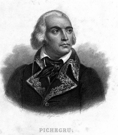 Portrett av general Charles Pichegru (1761 - 1804) - i "" Revolution francaise"" av Thiers. 1800-tallet av French School