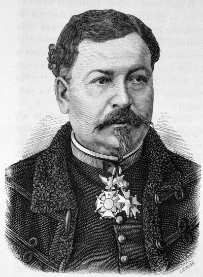 Portrett av general Jean Auguste Margueritte (1823 - 1870, død i slaget ved Sedan), far til Paul og Victor Margueritte - i "" L
