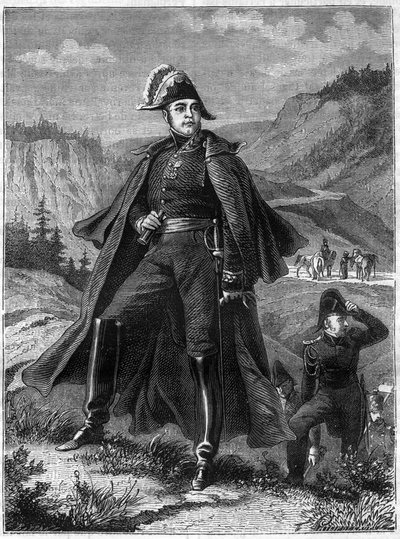 Portrett av general Lecourbe - Claude Joseph Comte Lecourbe, fransk general (1758 -1815) - i "History of the empire following the history of the consulat" av Adolphe Thiers - 1879 - privat samling av French School