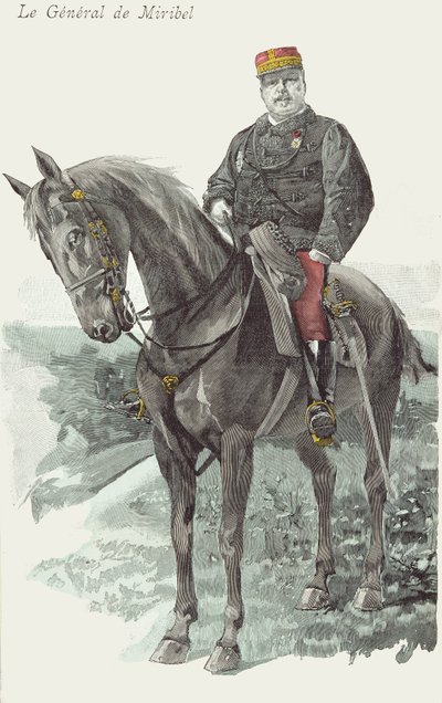 Portrett av general de Miribel (1831-93) (gravering) av French School