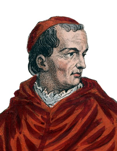 Portrett av Georges dAmboise (1460-1510), fransk kardinal og statsminister. av French School
