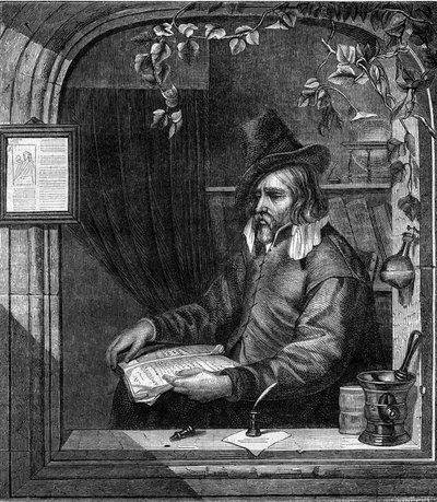 Portrett av Giulio Genoino (Genovino), som deltok sammen med Tommaso Aniello, dit Masaniello (1622-1647) i opprøret mot spanjolene i Napoli i 1647. Gravering fra 1852. av French School