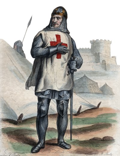 Portrett av Godfrey av Bouillon (104061-1100), frankisk ridder, en av lederne for det første korstoget. av French School