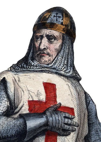 Portrett av Godfrey av Bouillon (104061-1100), frankisk ridder, en av lederne for det første korstoget. av French School