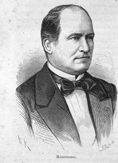 Portrett av Haussmann (1809 - 1891) fransk politiker - i "The History of France" av Henri Martin av French School