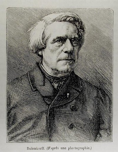 Portrett av Heinrich Daniel Ruhmkorff (1803-77) av French School