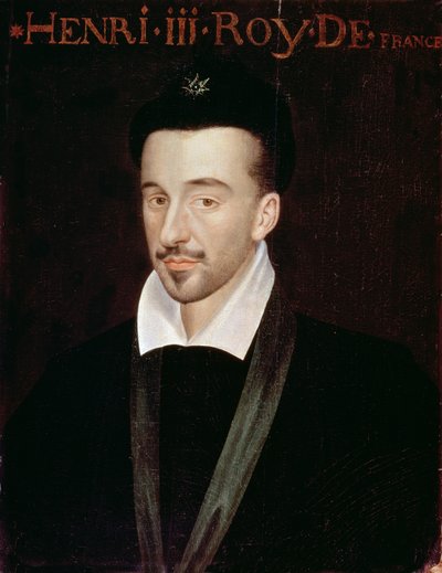 Portrett av Henri III (1551-89) av French School