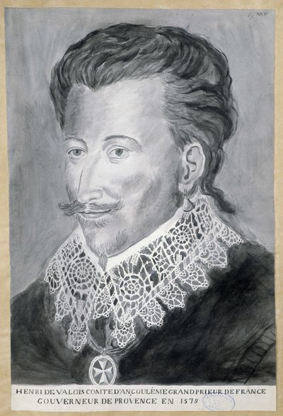 Portrett av Henri de Valois, grev av Angouleme, Frankrikes storprior, guvernør i Provence i 1579 av French School