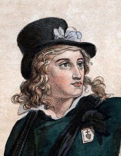 Portrett av Henri du Vergier (Verger), comte de La Rochejaquelein (1772-1794), general for den royalistiske vendeopprøret (War in the Vendee) under den franske revolusjonen. av French School