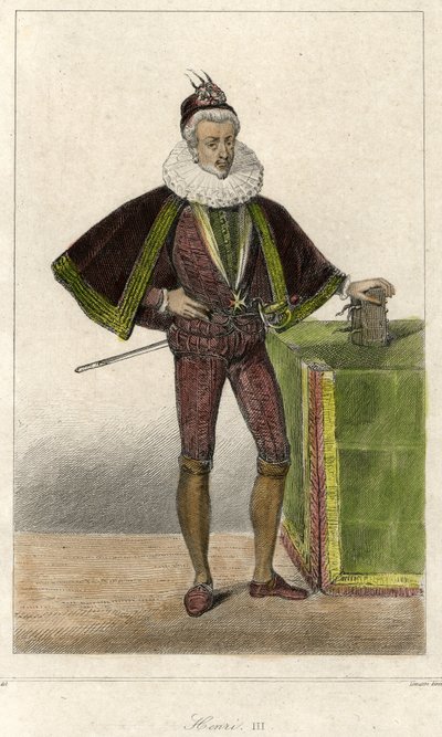 Portrett av Henrik III (1551 - 1589), konge av Frankrike. av French School