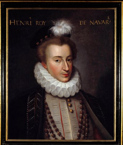 Portrett av Henry IV (1553-1610) Konge av Frankrike Maleri av den franske skolen. 1500-tallets søn. 0,51x0,61m. Pau, slottsmuseum av French School