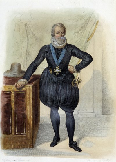 Portrett av Henrik IV, konge av Frankrike (1553-1610) - i "" Le Plutarque francais"", Ed. Mennechet av French School