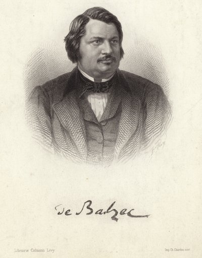 Portrett av Honoré de Balzac av French School