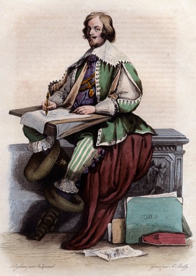 Portrett av Jacques Callot (1592-1635), fransk trykkeri og tegner av French School