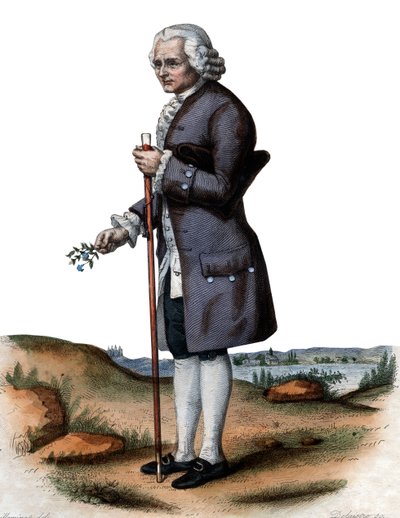 Portrett av Jean-Jacques Rousseau (1712-1778), sveitsisk filosof. av French School